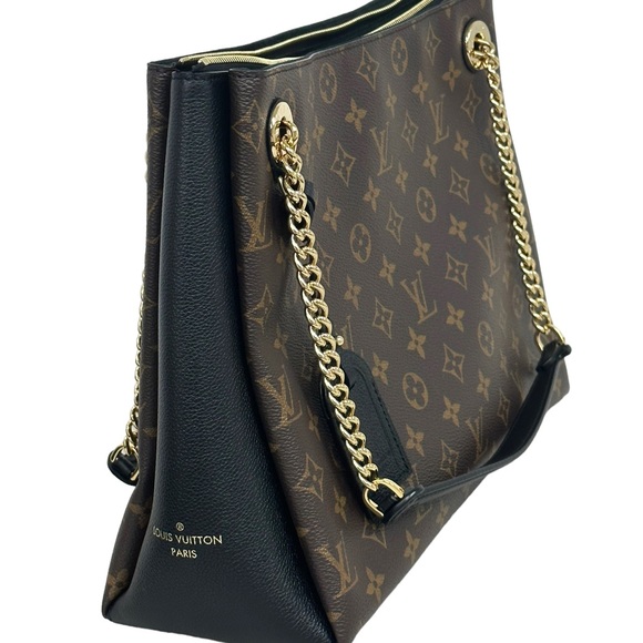 Louis Vuitton Surenne MM Shoulder Tote Bag M43772 Monogram Brown Black Noir - Picture 12 of 15